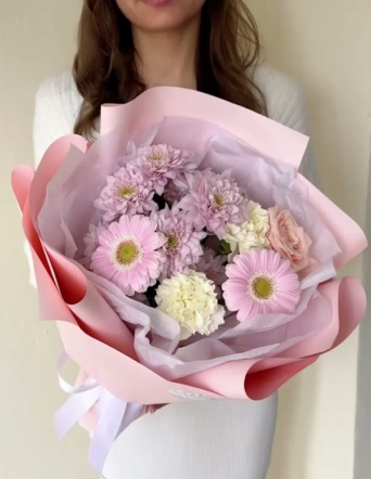 Букет нежный в розовых тонах №1666