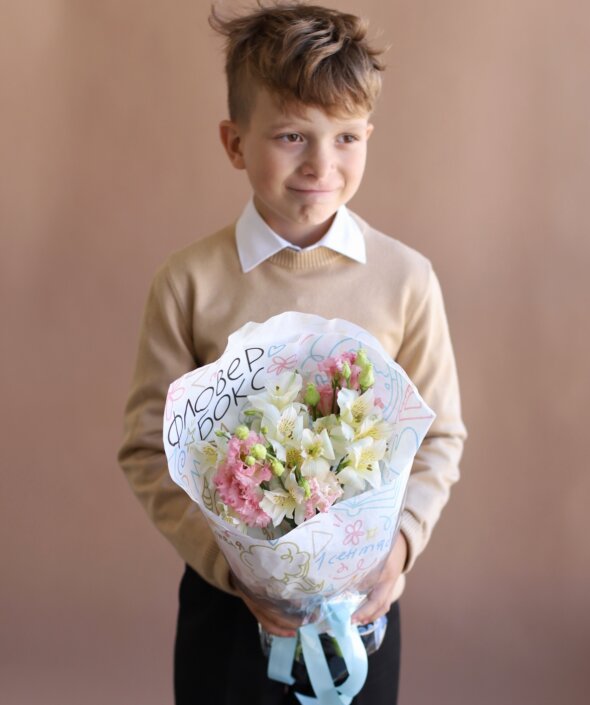 Дуобукет в фирменном оформлении №1968