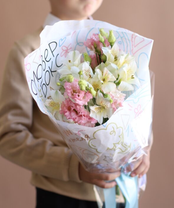 Дуобукет в фирменном оформлении №1968