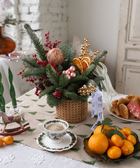 Новогодняя композиция на стол №1813