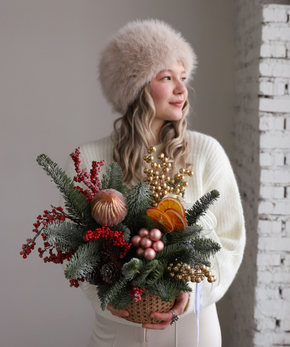 Новогодняя композиция на стол №1813