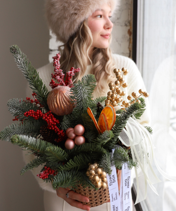 Новогодняя композиция на стол №1813