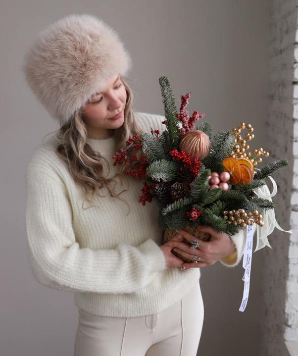 Новогодняя композиция на стол №1813