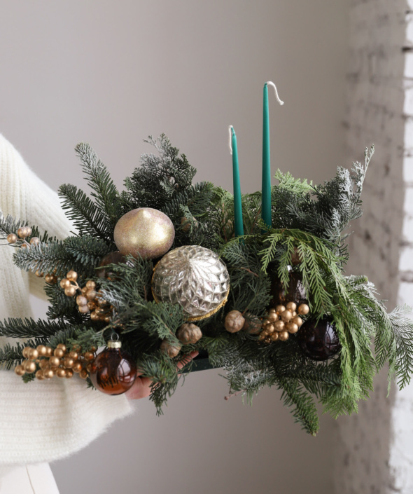 Новогодняя композиция на стол №1814