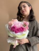 Сборный букет с розовой гортензией №1962