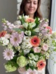 Сборный букет в ленту №2104