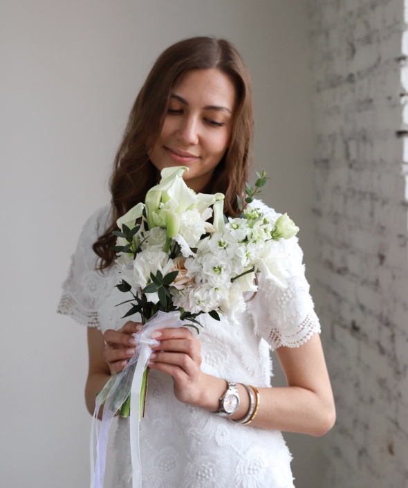 Свадебный букет-растрепыш №1001