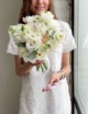 Свадебный букет с кремовыми розами №955