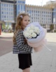 Воздушный букет из хризантем и сухоцветов в фоамиране №2175