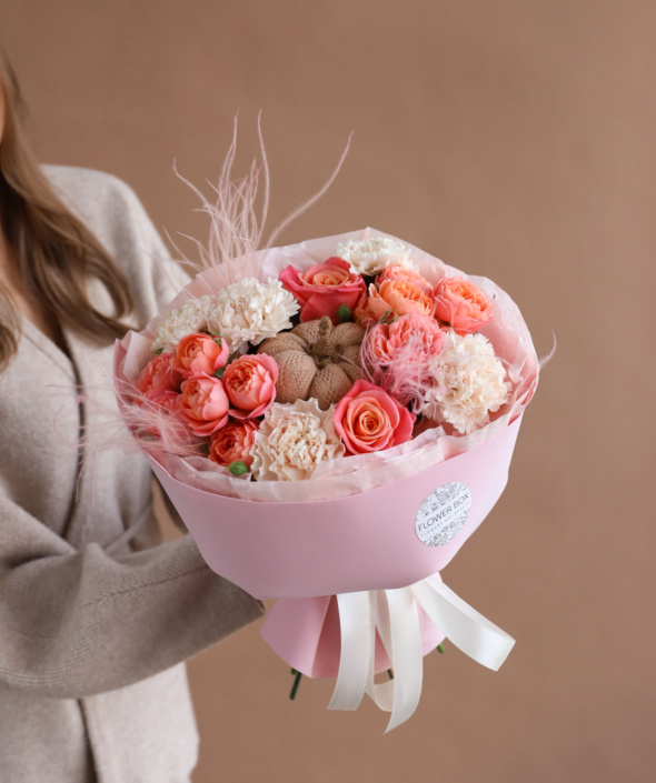 Яркий букет с тыквой №2117