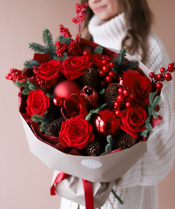 Яркий новогодний букет №2029