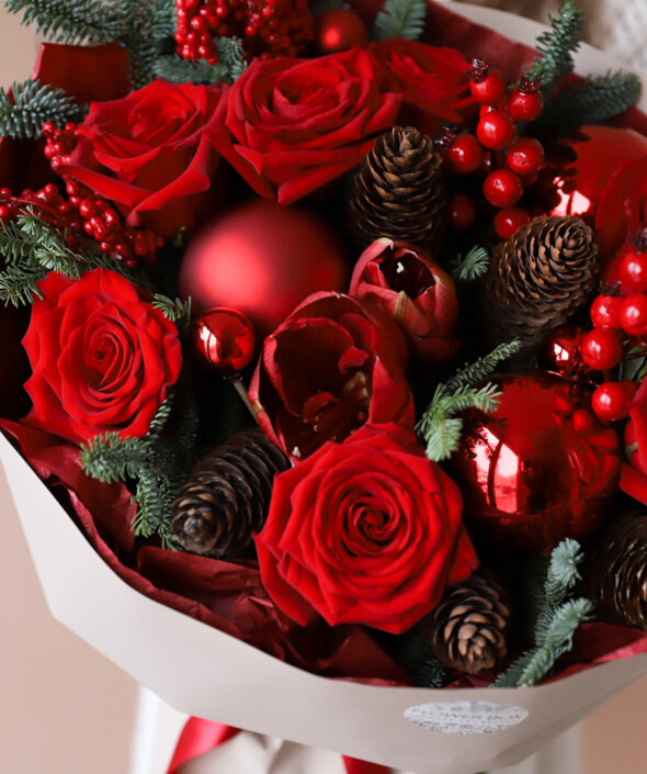 Яркий новогодний букет №2029